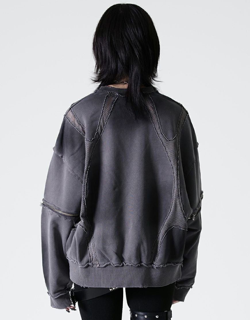 REFLEM【レフレム】メッシュラインルーズスウェット/全2色