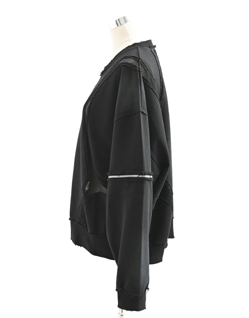 REFLEM【レフレム】メッシュラインルーズスウェット/全2色