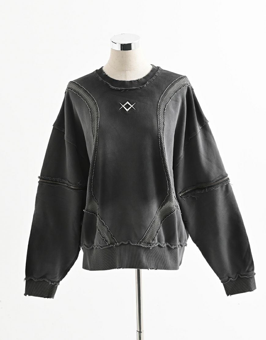 REFLEM【レフレム】メッシュラインルーズスウェット/全2色