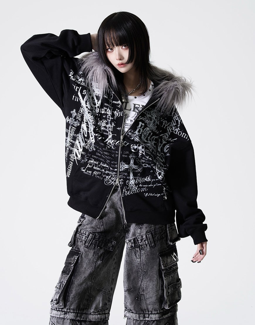 REFLEM【レフレム】タイポグラフィジップファーパーカー/全2色