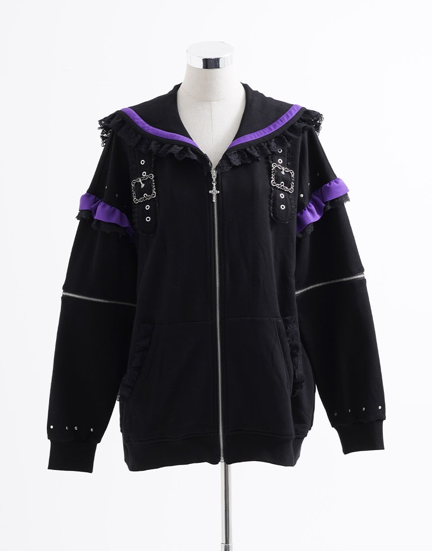 KRY clothing TAKURAMI セーラー ジャケット 黒紫 レフレム TAKURAMI」 | KRY clothing