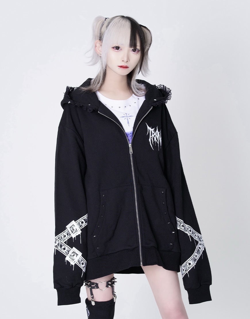 TRAVAS TOKYO【トラバストーキョー】レース使い猫耳パーカー/全2色