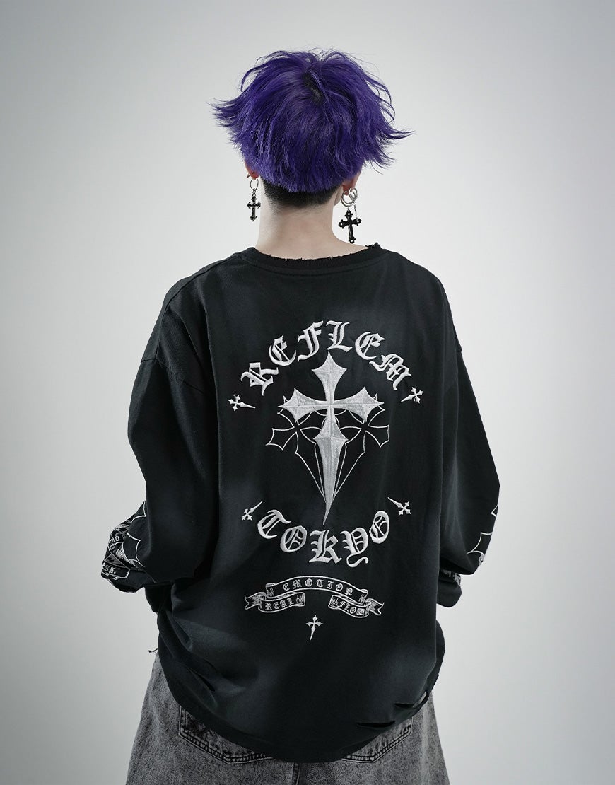 DimMoire【ディムモアール】Webbed Lullaby ロンT/Black