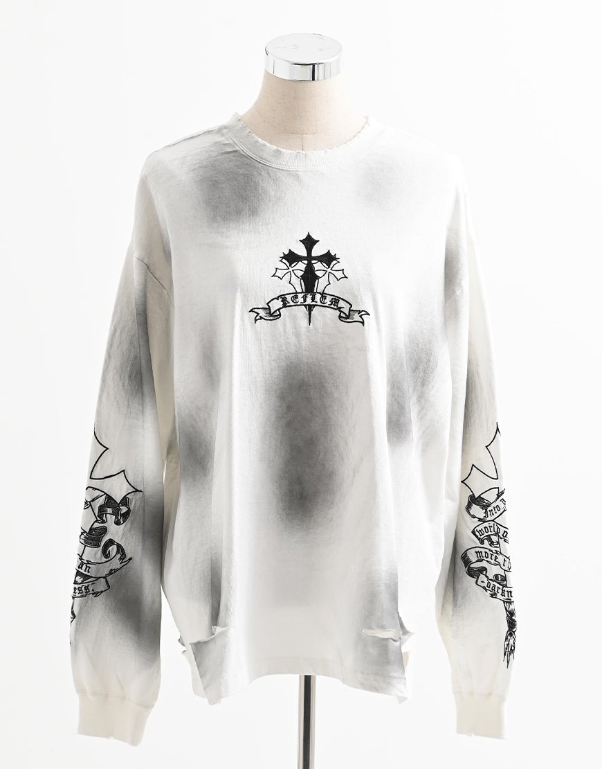 REFLEM【レフレム】クロス刺繍長袖Tシャツ/全4色 REFLEM【レフレム】クロス刺繍長袖Tシャツ/全4色