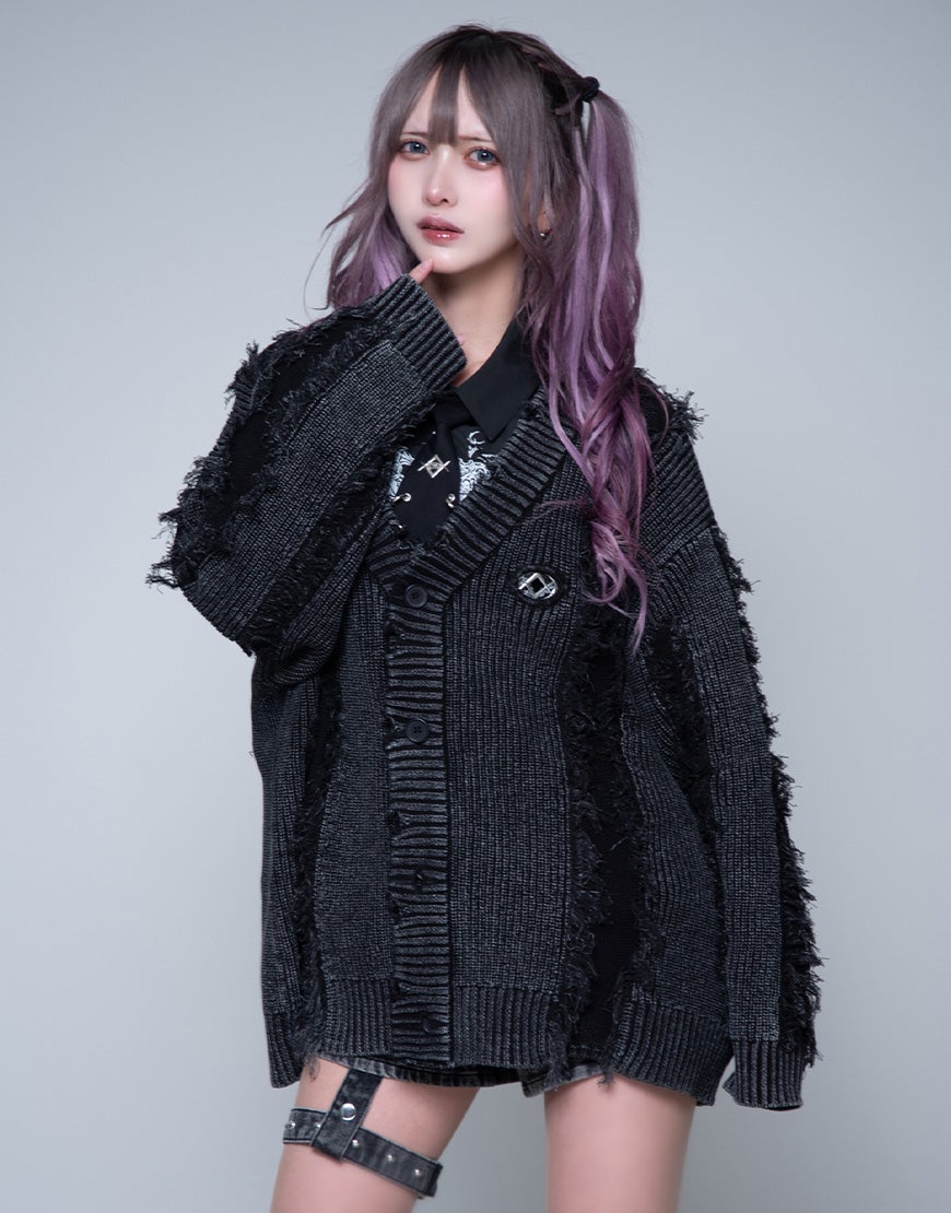 DimMoire【ディムモアール】ファーフードGothicパーカー/Black