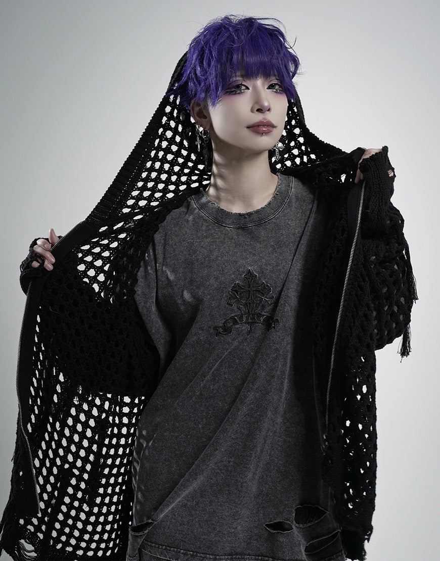 REFLEM【レフレム】フリンジニットジップパーカー/全2色