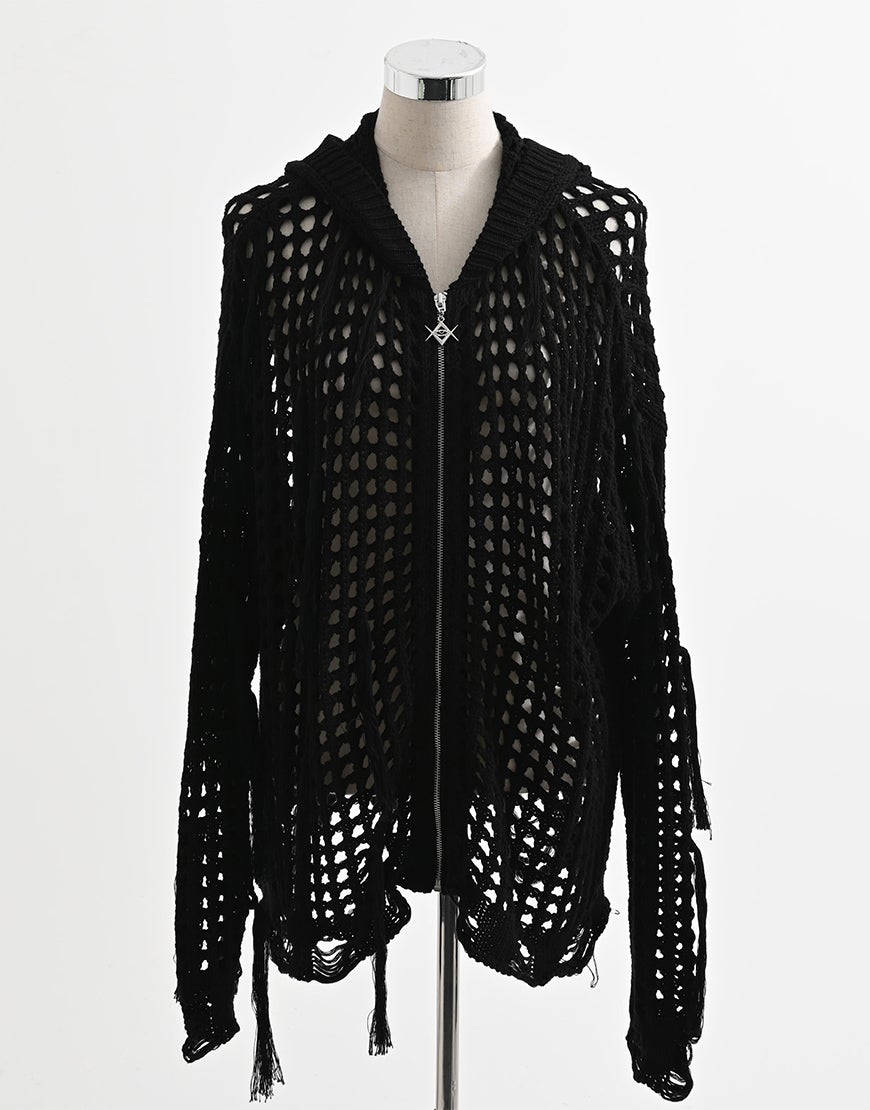 REFLEM【レフレム】フリンジニットジップパーカー/全2色