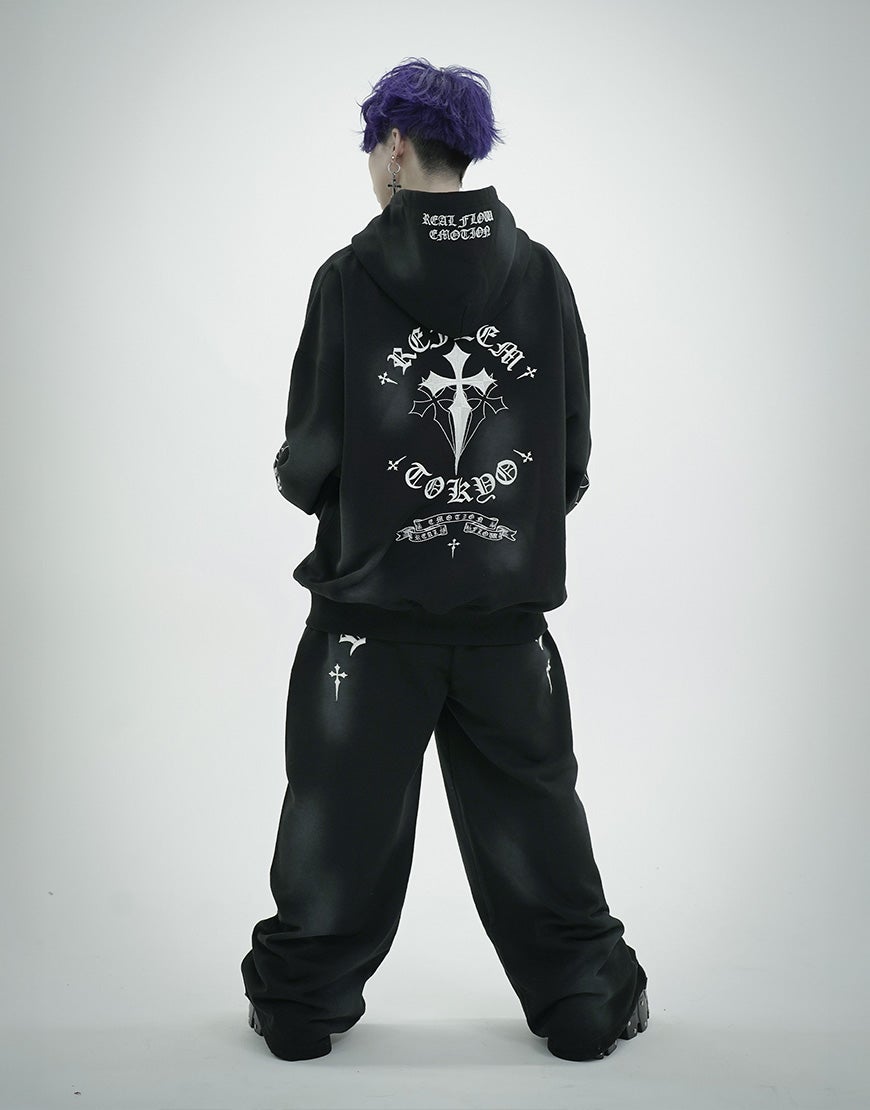 REFLEM【レフレム】クロス刺繍ジップアップパーカー/全3色