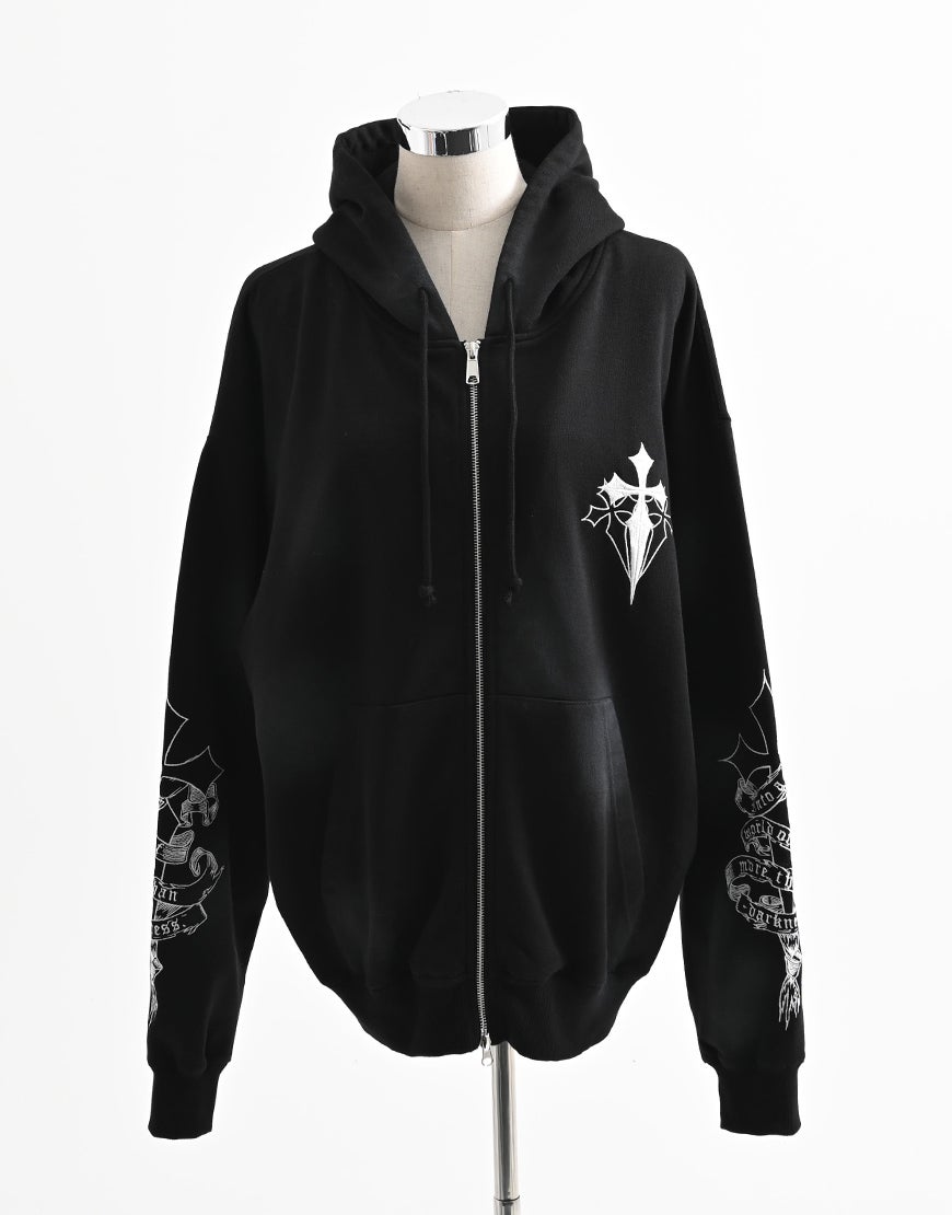 REFLEM【レフレム】クロス刺繍ジップアップパーカー/全3色