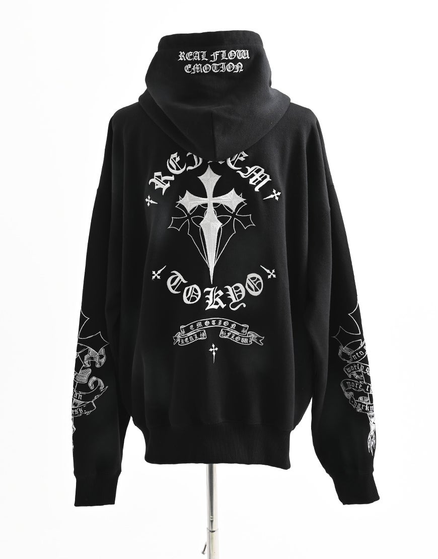 REFLEM【レフレム】クロス刺繍ジップアップパーカー/全3色