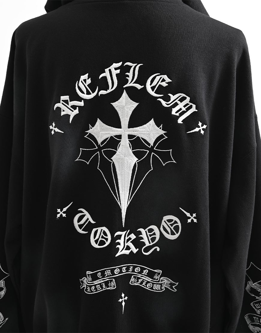 REFLEM【レフレム】クロス刺繍ジップアップパーカー/全3色