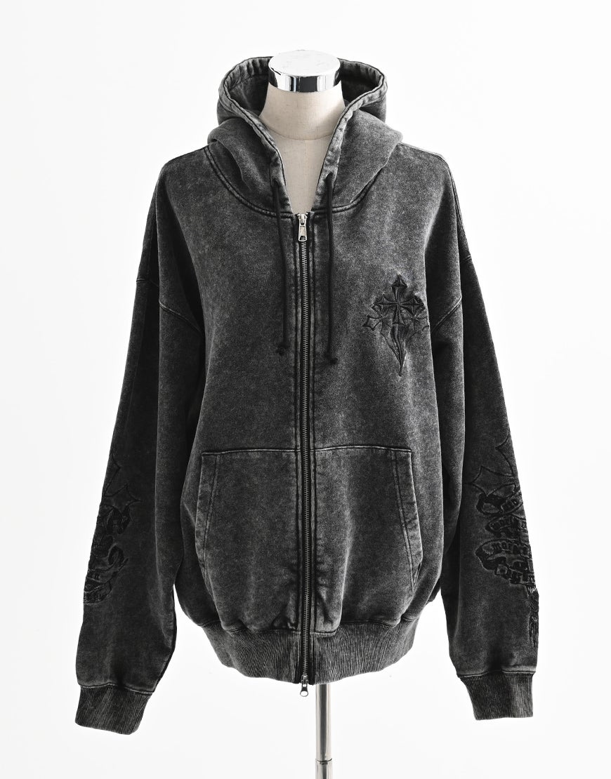 REFLEM【レフレム】クロス刺繍ジップアップパーカー/全3色