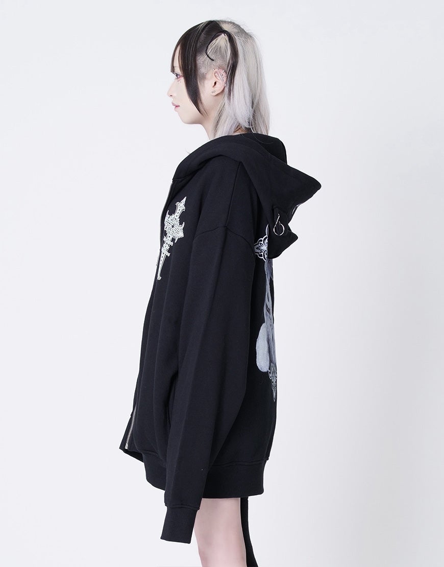 TRAVAS TOKYO【トラバストーキョー】クマ耳ジップアップパーカー/全3色