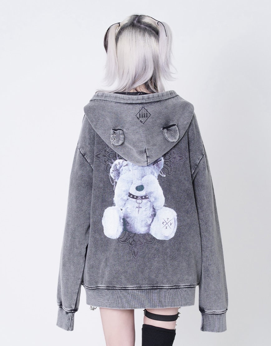 TRAVAS TOKYO【トラバストーキョー】クマ耳ジップアップパーカー/全3色