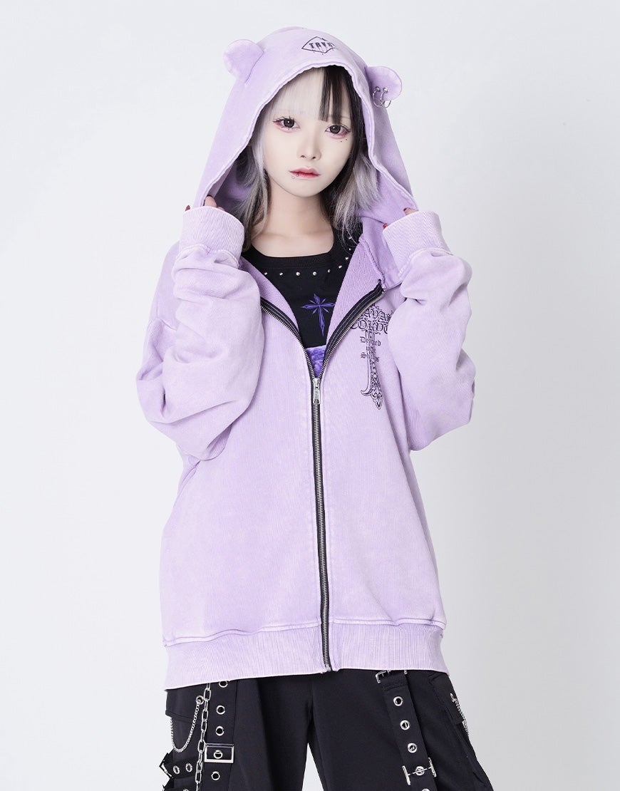 TRAVAS TOKYO【トラバストーキョー】クマ耳ジップアップパーカー/全3色