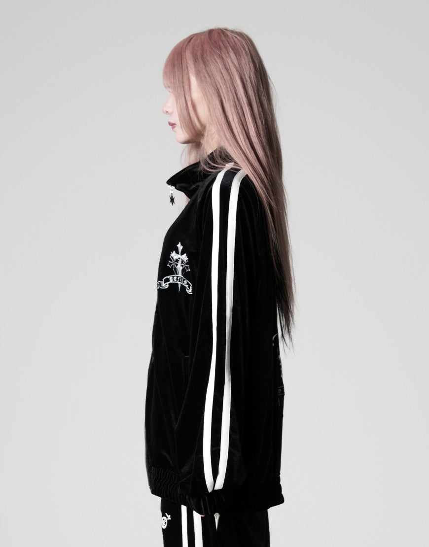 REFLEM【レフレム】クロス刺繍ベロアトラックジャケット/全3色