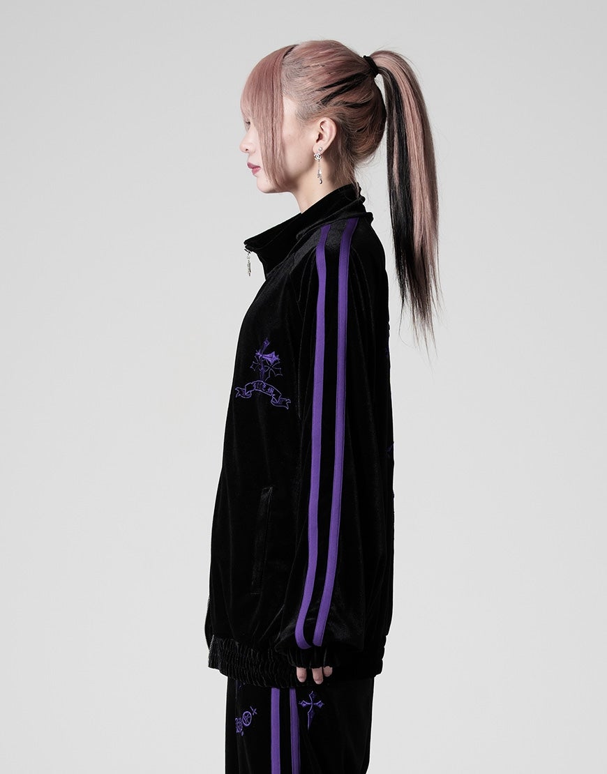 REFLEM【レフレム】クロス刺繍ベロアトラックジャケット/全3色