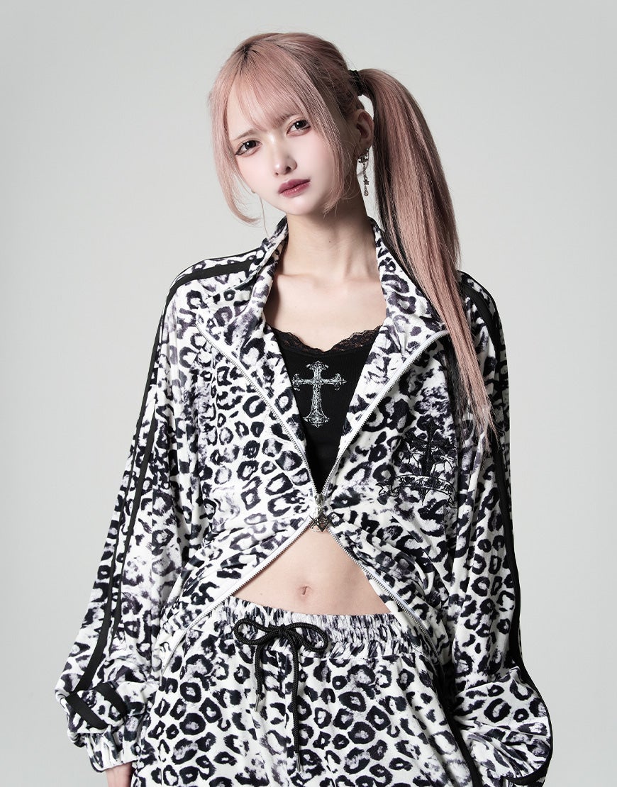 REFLEM【レフレム】クロス刺繍ベロアトラックジャケット/全3色