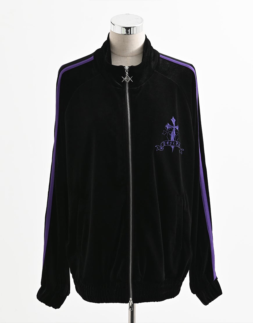 REFLEM【レフレム】クロス刺繍ベロアトラックジャケット/全3色