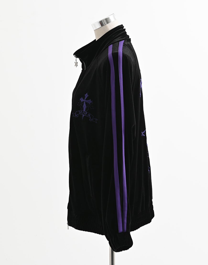 REFLEM【レフレム】クロス刺繍ベロアトラックジャケット/全3色