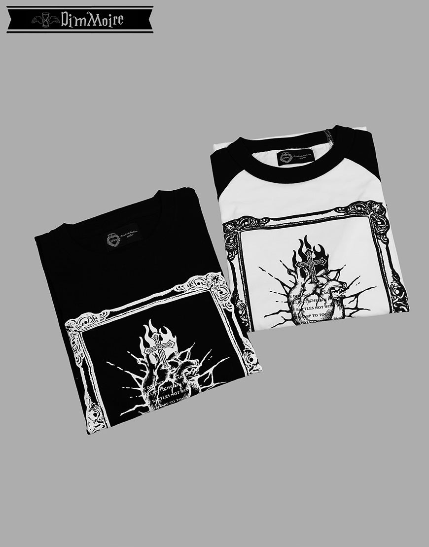 DimMoire ディムモアール Crash x PO スウェット ロンT DimMoire【ディムモアール】Worship My Heart ロンT/Black×White