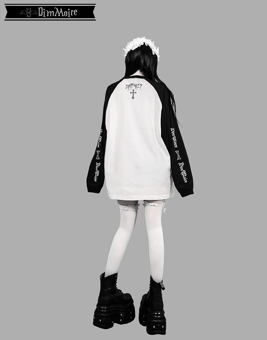 DimMoire【ディムモアール】Worship My Heart ロンT/Black×White