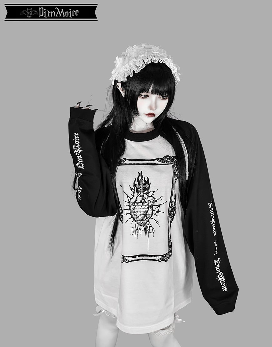 DimMoire Piercing 肋骨 BIG T Tシャツ ロンT ブラック 🦴 - 🦴 - 𝓝𝓮𝔀 𝓐𝓻𝓻𝓲𝓿𝓪𝓵 - 🦴 - 🦴 【 Piercing肋骨BIG T