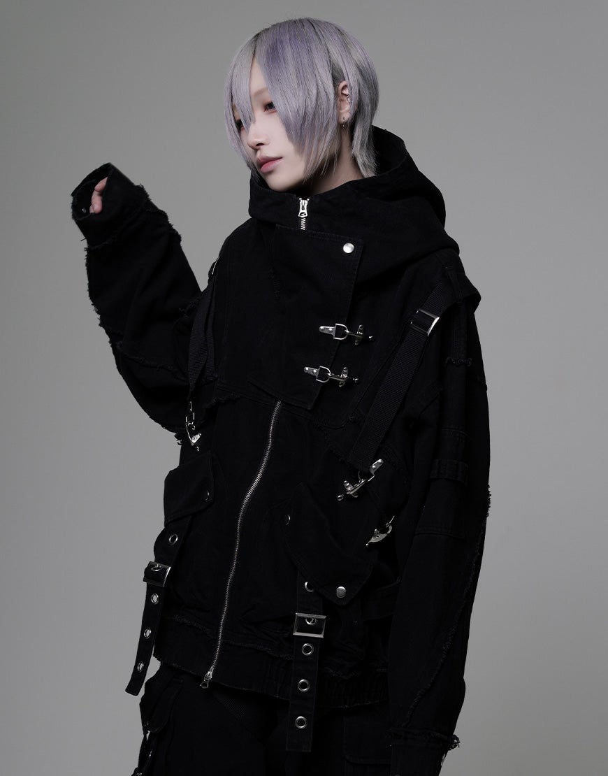 REFLEM【レフレム】デニムハイネックジップアップパーカー/全2色