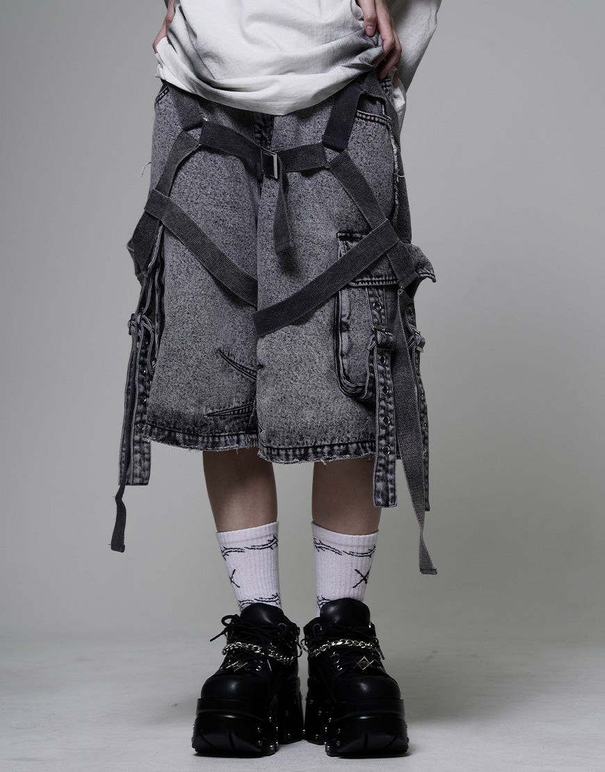 REFLEM【レフレム】デニムカーゴハーフパンツ/全2色