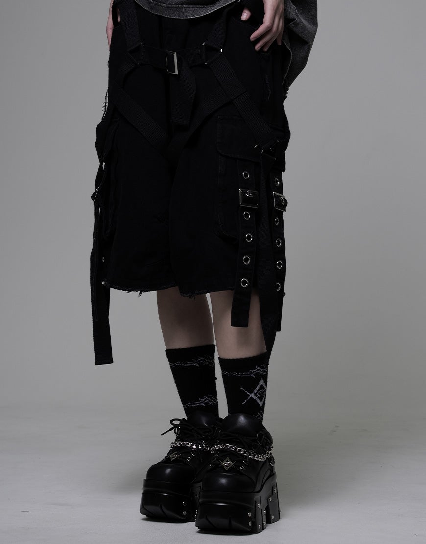 REFLEM【レフレム】デニムカーゴハーフパンツ/全2色