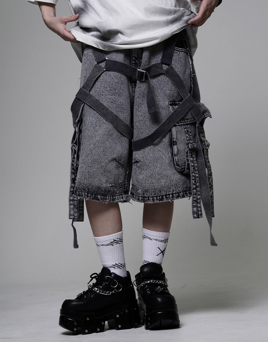 REFLEM【レフレム】デニムカーゴハーフパンツ/全2色