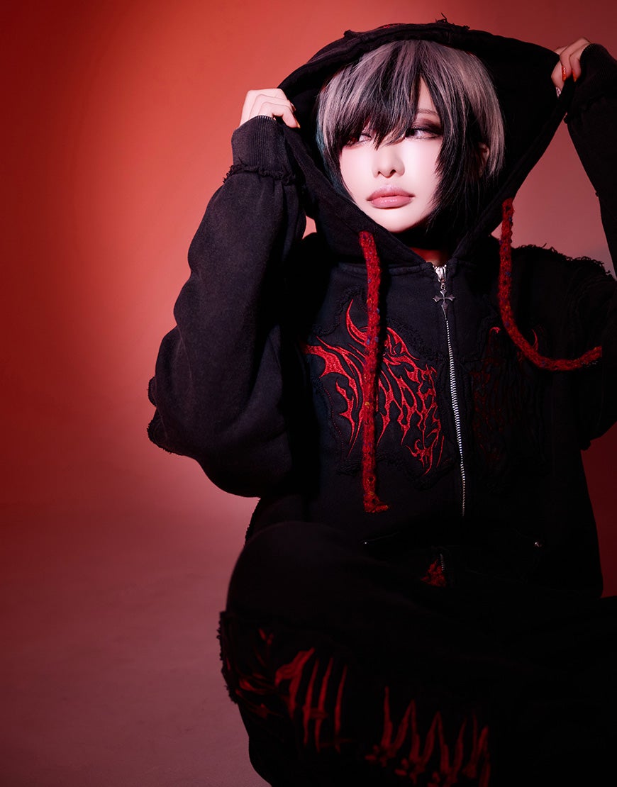 Grrr the Lipper ガルルザリッパー ファーパーカー レフレム Grrr the Lipper【ガルルザリッパー】～蝕ﾑ～ 大動脈スエットパーカー