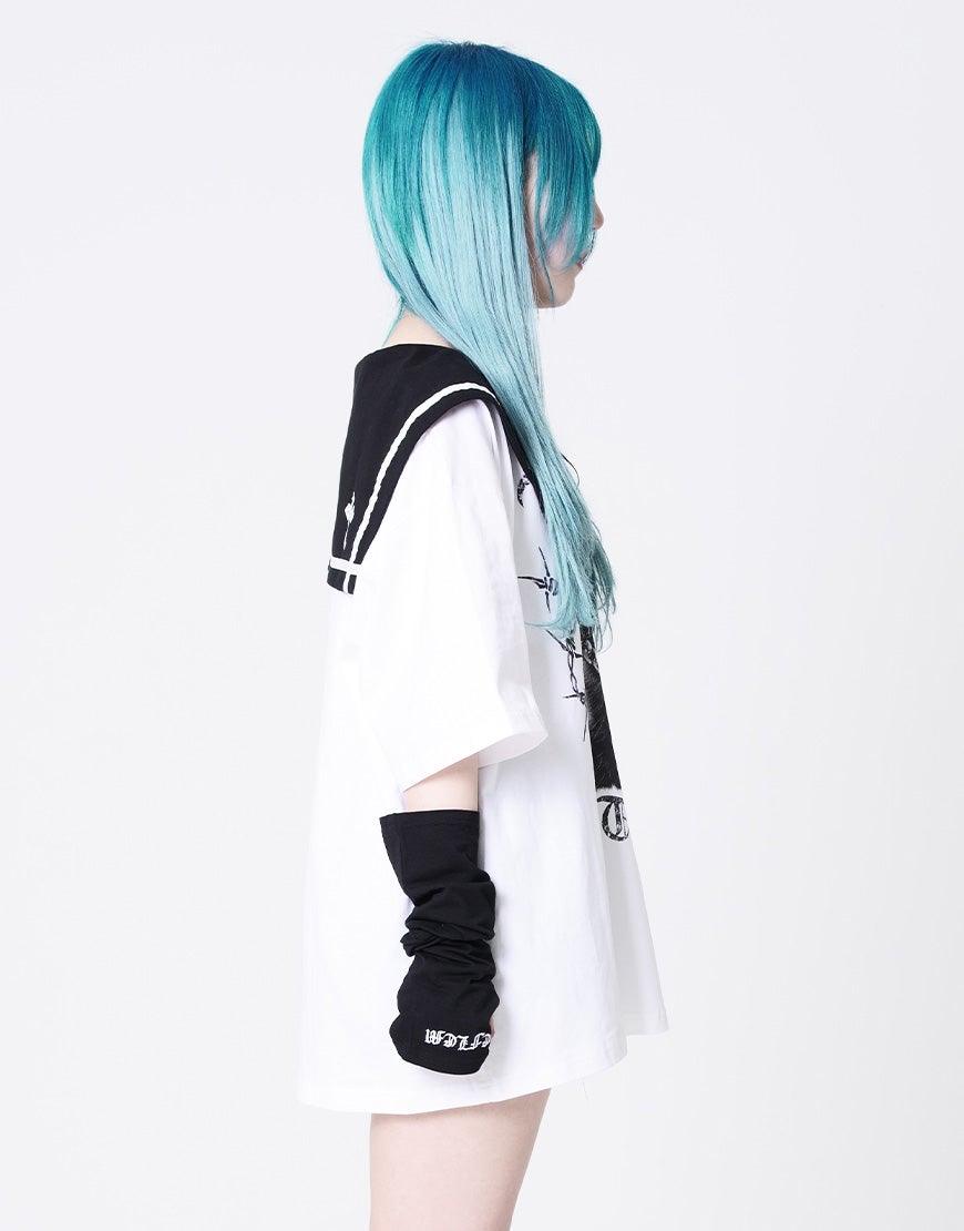 TRAVAS TOKYO【トラバストーキョー】セーラーカラー猫プリントTシャツ