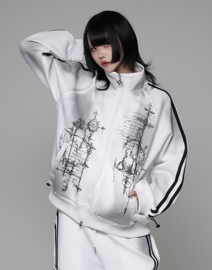REFLEM【レフレム】汚し加工シャーリングトラックジャケット