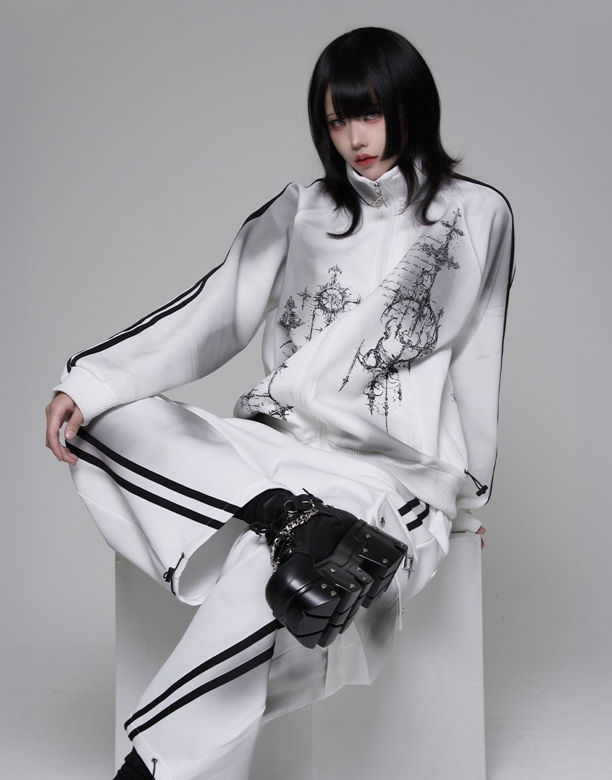 REFLEM【レフレム】汚し加工シャーリングトラックジャケット