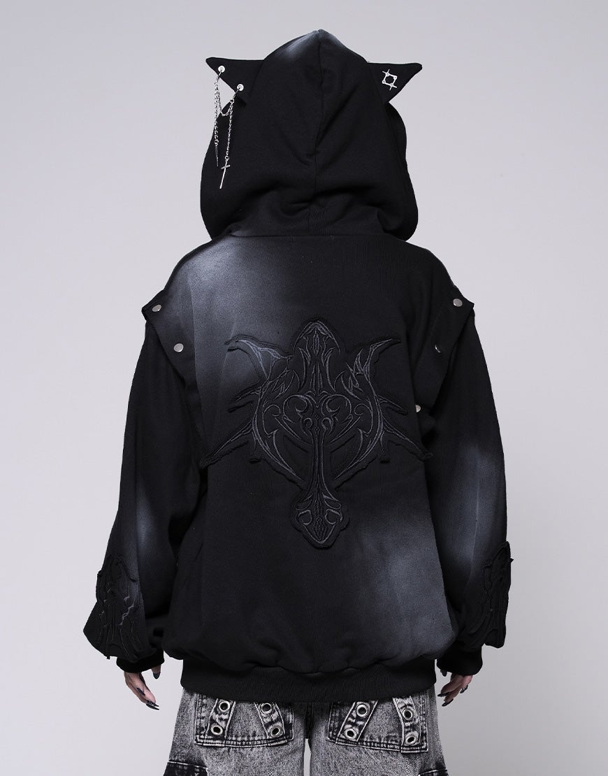 REFLEM【レフレム】2WAY猫耳ジップアップパーカー/全2色 REFLEM【レフレム】2WAY猫耳ジップアップパーカー/全2色