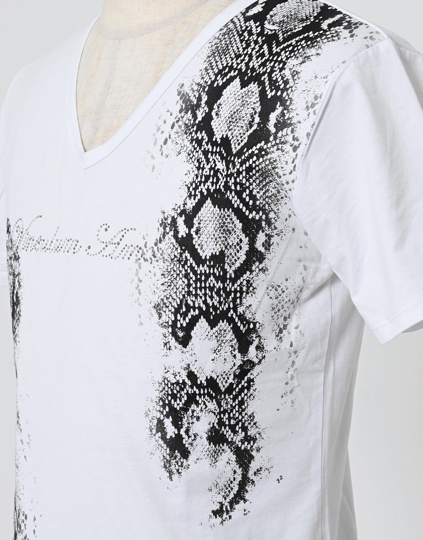 FUGA【フーガ】パイソンVネック半袖Tシャツ/全2色