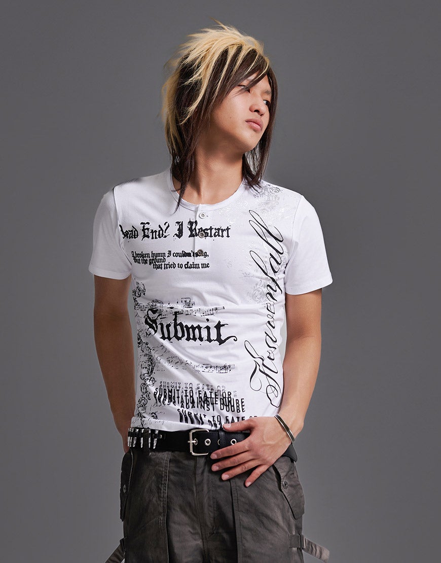 FUGA【フーガ】グラフィックヘンリーネック半袖Tシャツ/全2色