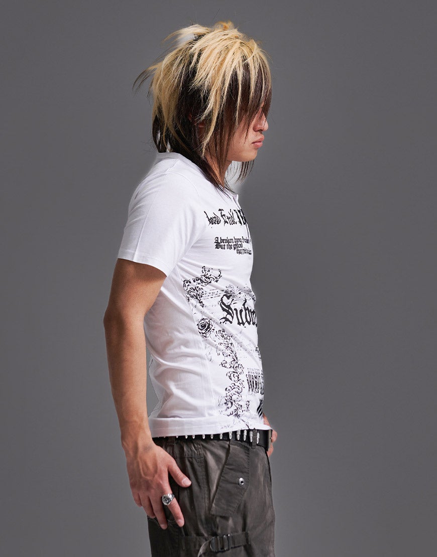 FUGA【フーガ】グラフィックヘンリーネック半袖Tシャツ/全2色