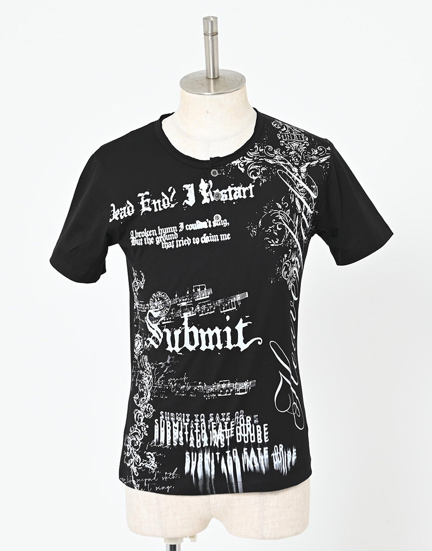 FUGA【フーガ】グラフィックヘンリーネック半袖Tシャツ/全2色