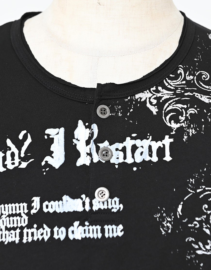 FUGA【フーガ】グラフィックヘンリーネック半袖Tシャツ/全2色