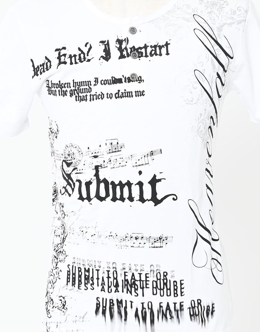 FUGA【フーガ】グラフィックヘンリーネック半袖Tシャツ/全2色
