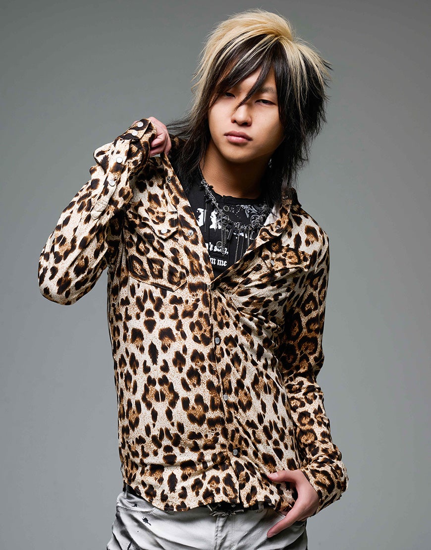 FUGA leopard shirts satin archive お兄系 平成 FUGA【フーガ】レオパードシャツ/全2色