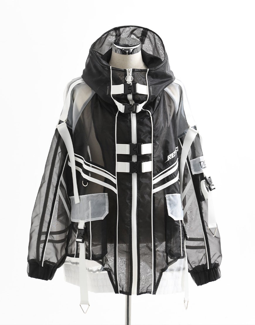 REFLEM レフレム シアーアームナイロントラックジャケット REFLEM レフレム シアーアームナイロントラックジャケット 黒 地雷系