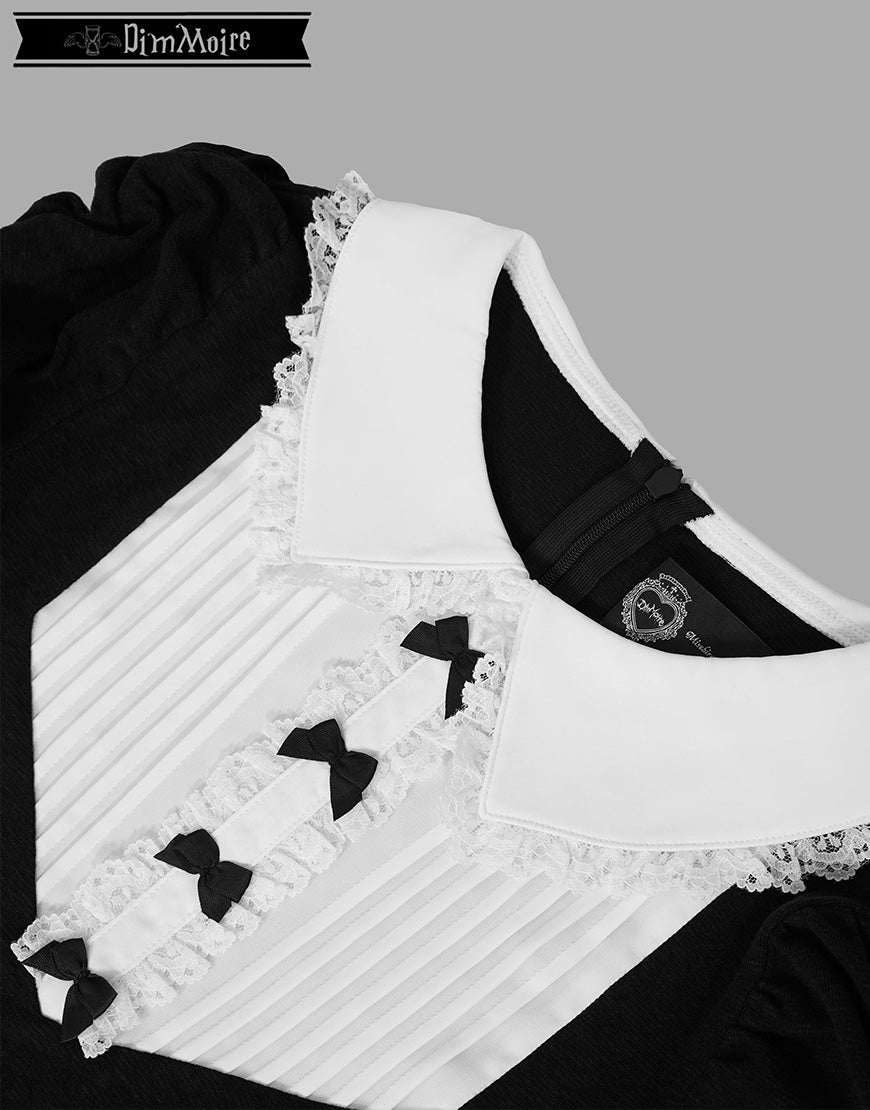 DimMoire お嬢様のおでかけトップス Black DimMoire【ディムモアール】レイヤード風ニットソー/Black