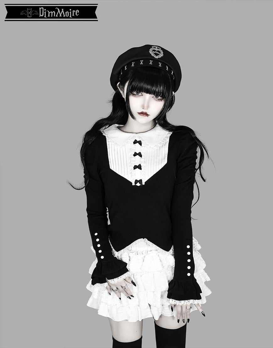 DimMoire【ディムモアール】レイヤード風ニットソー/Black