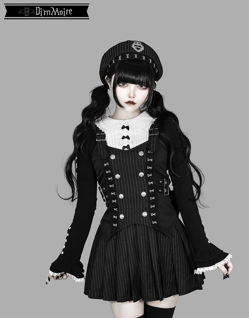 DimMoire お嬢様のおでかけトップス Black DimMoire【ディムモアール】レイヤード風ニットソー/Black