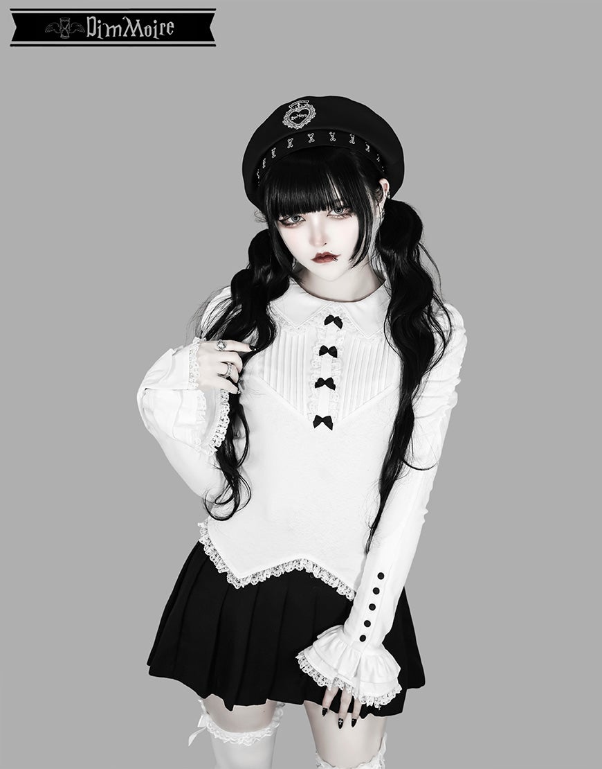 DimMoire【ディムモアール】レイヤード風ニットソー/White