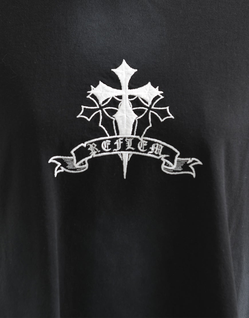 REFLEM【レフレム】クロス刺繍ダメージTシャツ/全4色