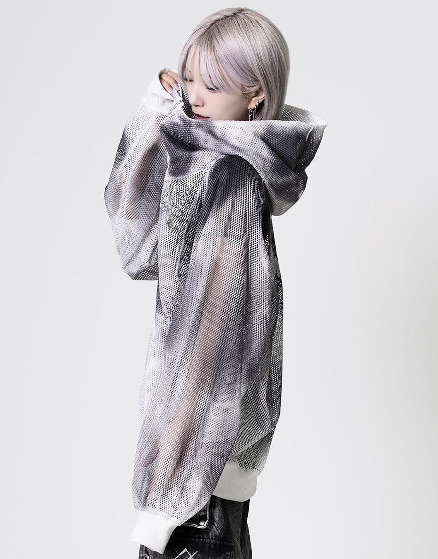 REFLEM【レフレム】吹付加工メッシュダブルジップパーカー/全2色